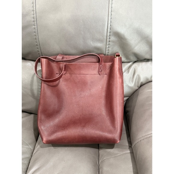 Madewell Medium Transport Tote Leather Burgundy Brown Crossbody 14\